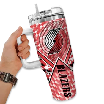 personalized portland trail blazers chevron angle red curved tumbler fashion forward 1.webp