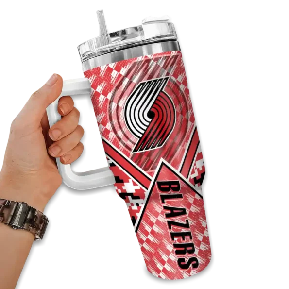 personalized portland trail blazers chevron angle red curved tumbler fashion forward 1.webp