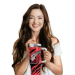 personalized portland trail blazers claw cut red black curved tumbler best selling 1.webp