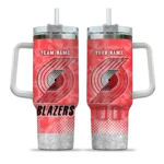 personalized portland trail blazers geometric prism red curved tumbler best selling 1.webp