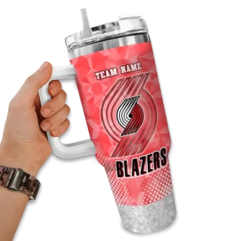 personalized portland trail blazers geometric prism red curved tumbler fashion forward 1.webp