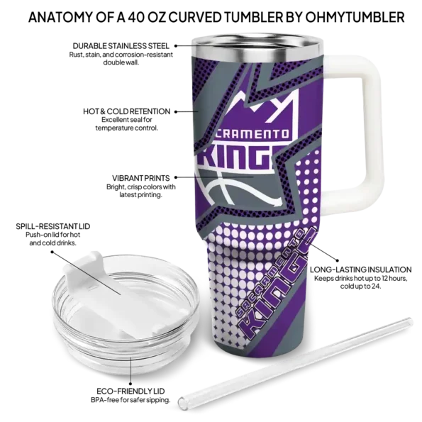 personalized sacramento kings arrow burst purple curved tumbler new arrival 1.webp