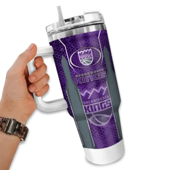 personalized sacramento kings hexagon armor purple curved tumbler fashion forward 1.webp