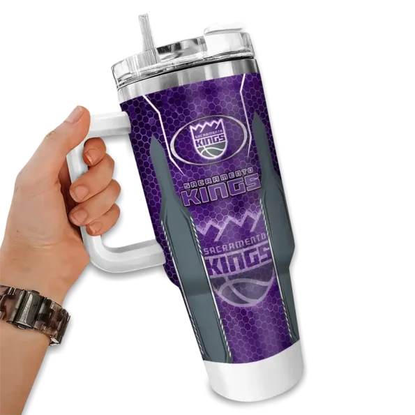 personalized sacramento kings hexagon armor purple curved tumbler fashion forward 1.webp