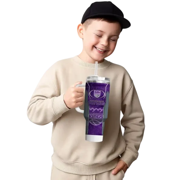 personalized sacramento kings hexagon armor purple curved tumbler latest model 1.webp