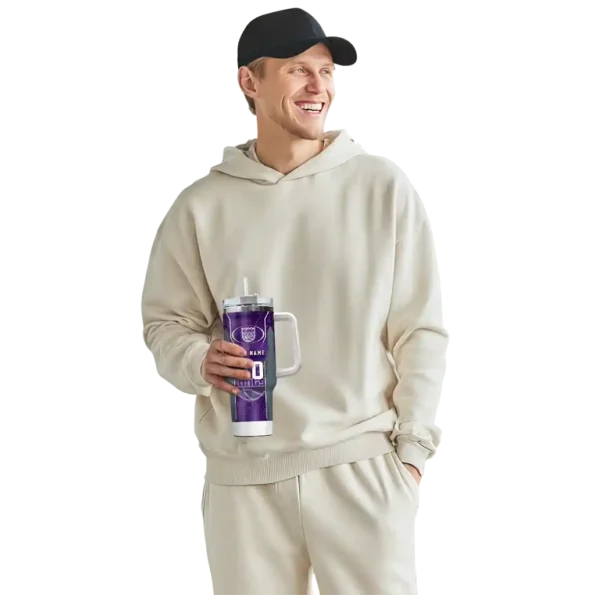 personalized sacramento kings hexagon armor purple curved tumbler top rated 1.webp