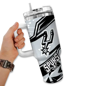 personalized san antonio spurs abstract paths silver curved tumbler fashion forward 1.webp
