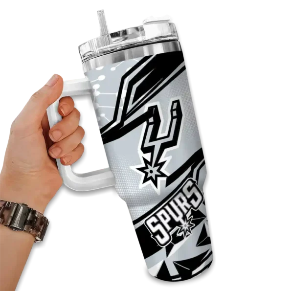 personalized san antonio spurs abstract paths silver curved tumbler fashion forward 1.webp