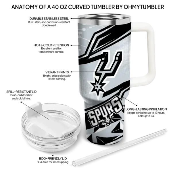 personalized san antonio spurs abstract paths silver curved tumbler new arrival 1.webp