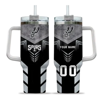 personalized san antonio spurs arrow armor silver black curved tumbler best selling 1.webp