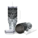 personalized san antonio spurs chevron stripe silver curved tumbler best selling 1.webp