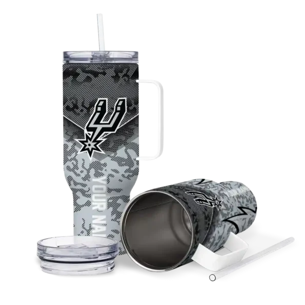 personalized san antonio spurs chevron stripe silver curved tumbler high quality 1.webp
