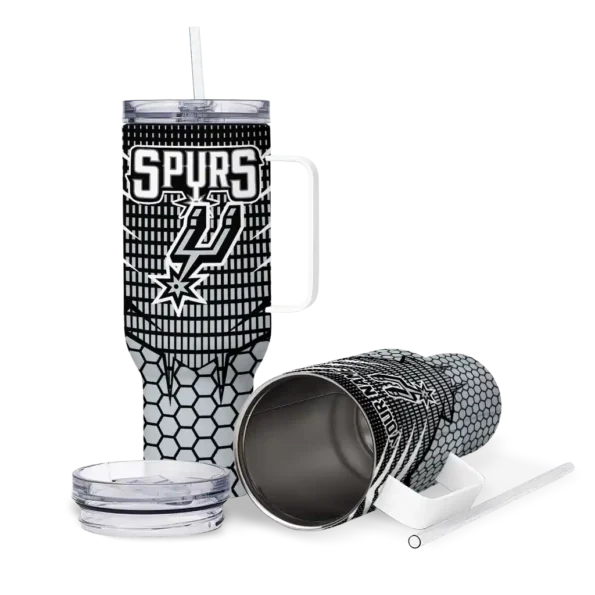 personalized san antonio spurs hex texture silver curved tumbler high quality 1.webp