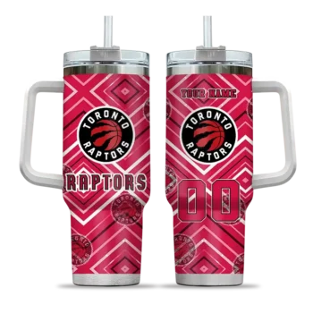 personalized toronto raptors bold diamonds red curved tumbler best selling 1.webp
