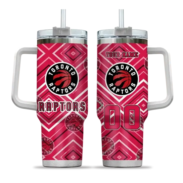 personalized toronto raptors bold diamonds red curved tumbler best selling 1.webp