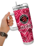 personalized toronto raptors bold diamonds red curved tumbler best selling 1.webp