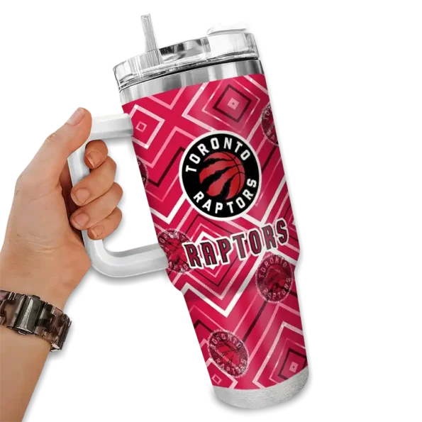 personalized toronto raptors bold diamonds red curved tumbler fashion forward 1.webp