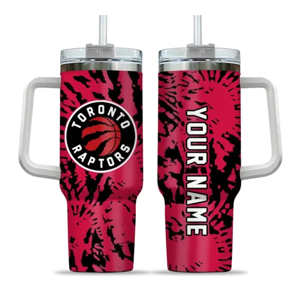 personalized toronto raptors burst swirl red curved tumbler best selling 1.webp