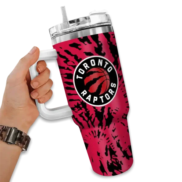 personalized toronto raptors burst swirl red curved tumbler fashion forward 1.webp