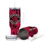 personalized toronto raptors burst swirl red curved tumbler best selling 1.webp