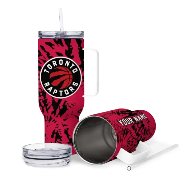 personalized toronto raptors burst swirl red curved tumbler high quality 1.webp