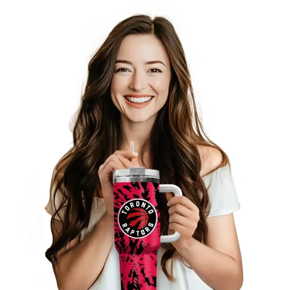 personalized toronto raptors burst swirl red curved tumbler premium grade 1.webp