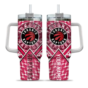personalized toronto raptors chevron angle red curved tumbler best selling 1.webp