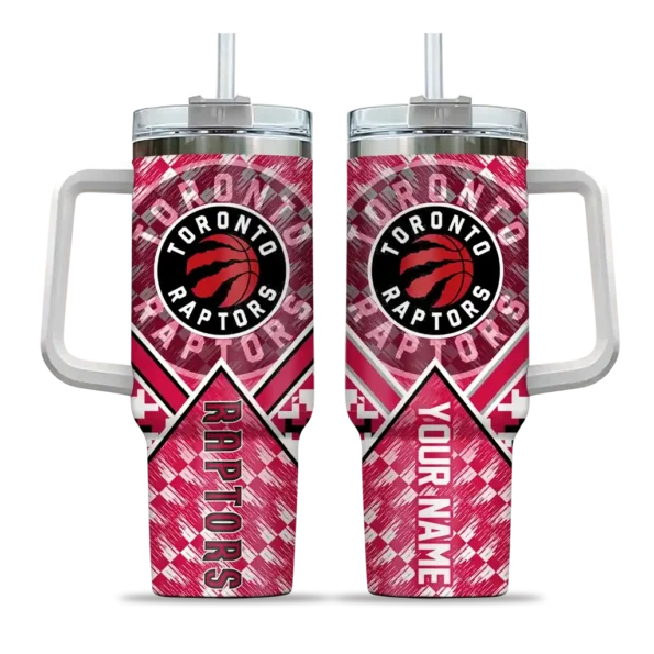 personalized toronto raptors chevron angle red curved tumbler best selling 1.webp
