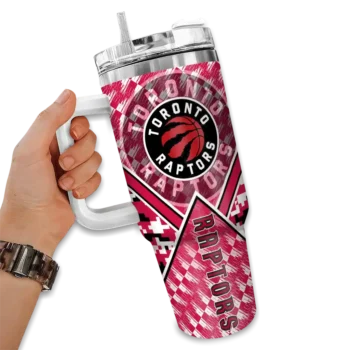 personalized toronto raptors chevron angle red curved tumbler fashion forward 1.webp