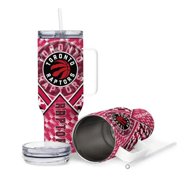 personalized toronto raptors chevron angle red curved tumbler high quality 1.webp