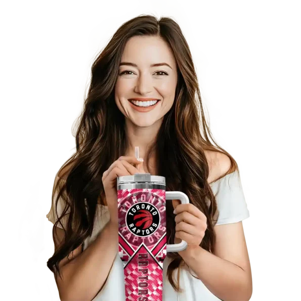 personalized toronto raptors chevron angle red curved tumbler premium grade 1.webp