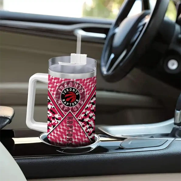 personalized toronto raptors chevron angle red curved tumbler trendy 1.webp