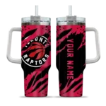 personalized toronto raptors claw cut red black curved tumbler best selling 1.webp
