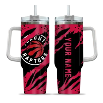 personalized toronto raptors claw cut red black curved tumbler best selling 1.webp