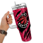 personalized toronto raptors claw cut red black curved tumbler best selling 1.webp
