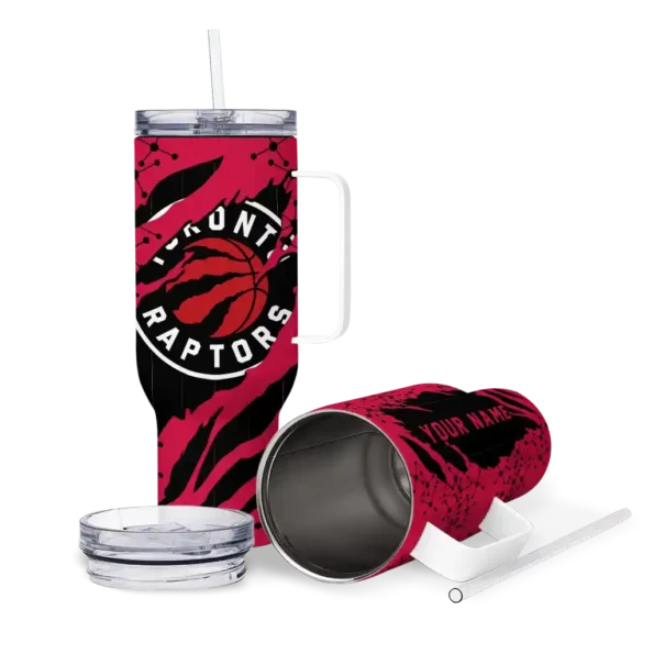personalized toronto raptors claw cut red black curved tumbler high quality 1.webp