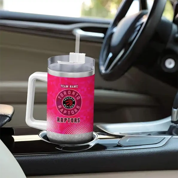 personalized toronto raptors geometric prism red curved tumbler trendy 1.webp