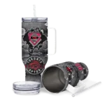 personalized toronto raptors superman shield red gray curved tumbler best selling 1.webp