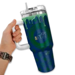 personalized utah jazz bullseye drips navy curved tumbler best selling 1.webp