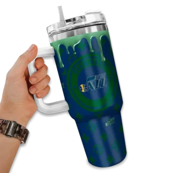 personalized utah jazz bullseye drips navy curved tumbler fashion forward 1.webp