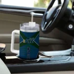personalized utah jazz chevron layers navy curved tumbler best selling 1.webp