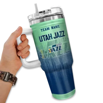 personalized utah jazz gradient dots navy curved tumbler fashion forward 1.webp