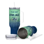 personalized utah jazz gradient dots navy curved tumbler best selling 1.webp
