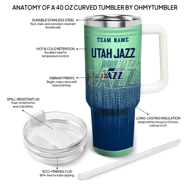 personalized utah jazz gradient dots navy curved tumbler new arrival 1.webp