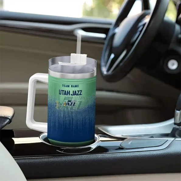 personalized utah jazz gradient dots navy curved tumbler trendy 1.webp