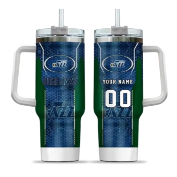 personalized utah jazz hexagon armor navy curved tumbler best selling 1.webp
