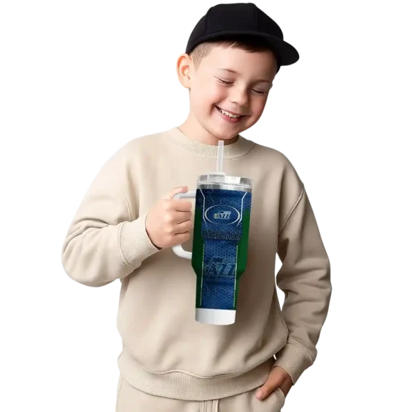 personalized utah jazz hexagon armor navy curved tumbler latest model 1.webp