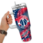 personalized washington wizards abstract paths blue curved tumbler best selling 1.webp