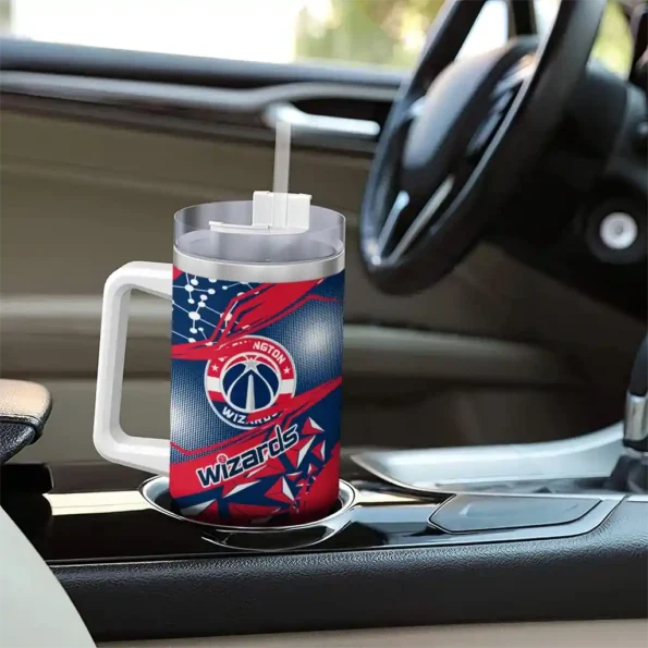 personalized washington wizards abstract paths blue curved tumbler trendy 1.webp