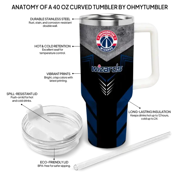 personalized washington wizards arrow armor blue black curved tumbler new arrival 1.webp